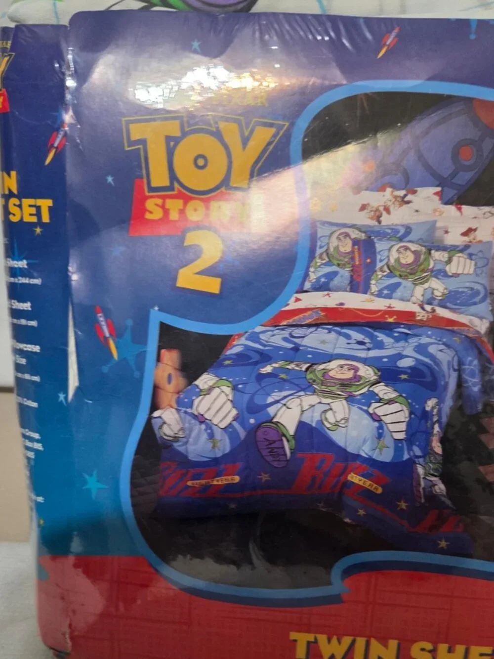 Vintage TOY STORY 2 Twin Sheet Set Buzz Lightyear Woody Disney Pixar USA